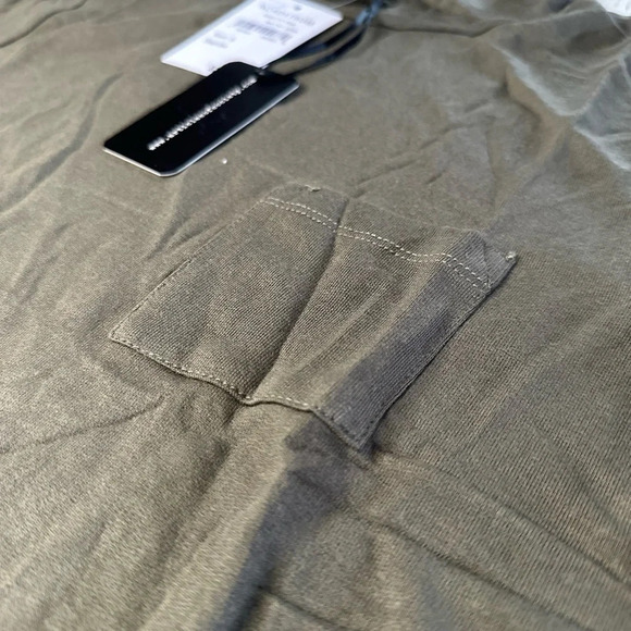 ARTICLES OF SOCIETY NWT olive green mock neck pocket front short sleeve Small - Picture 3 of 11